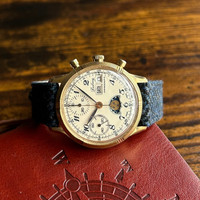 1970s, “DOLMY LUNAR CHRONOGRAPHE”. Mechanical vintage watch