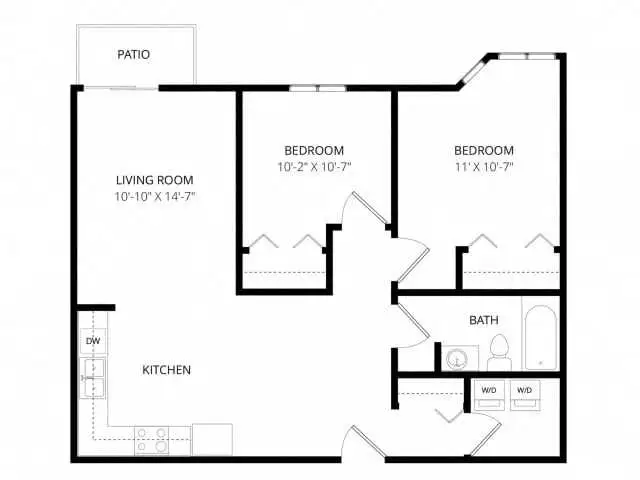 For Sublet 2 bedroom 1 bathroom Apartment