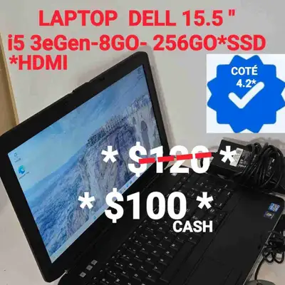 LAPTOP DELL 15.5"-i5 3eGen- 8GO-256GO, View more