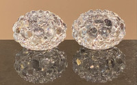 Vintage pair of Orrefors Crystal Raspberry Candleholders