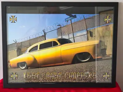 2005 WEST COAST CHOPPERS LEAD SLED, FRAMED POSTER!!! www.viscountofvintage.com www.the-frame-maker.c...