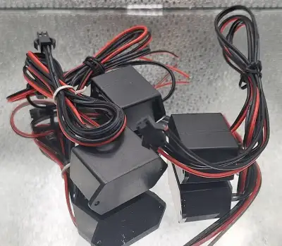 3pcs available $10/ea Mini DC12V 1-5M EL Wire Cable Neon Glow Strip Light Power Driver Inverter Feat...