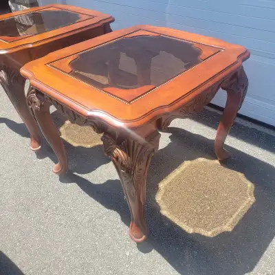 End tables. Side tables. Solid wood, hand-made, vintage beauty., View more