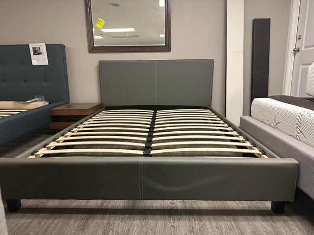 NEW IN BOX Faux Leather Bed Frame in Beds & Mattresses in Kamloops