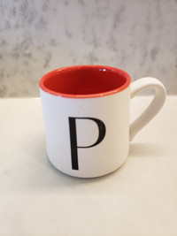 Starbucks letter P alphabet name mini coffee mug, 5oz