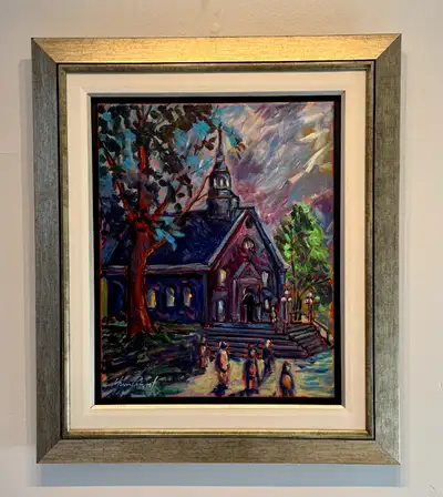 huile sur toile réalisée par Yvon Provost ( Montréal (1935 – Boucherville ). Après ses études univer...