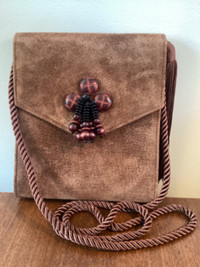 “FIORUCCI ITALY” Brown Suede Handbag