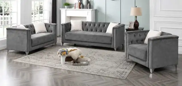 Luxury Velvet Tufted Sofa Set in Multi-item in City of Toronto - Image 2