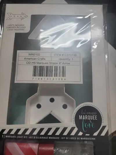 2 New Heidi Swapp Marquee Love ARROW  Shape Kit 8 inch LED light, View more