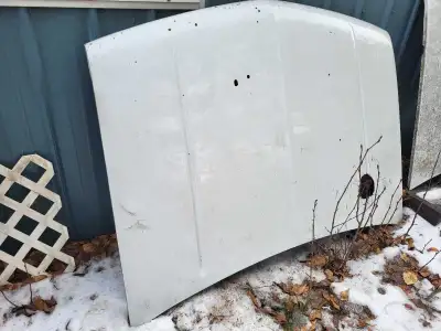 Selling a white hood off a 1998 GMC 1500 truck....few stone chips but no rust....and has a hole cut...