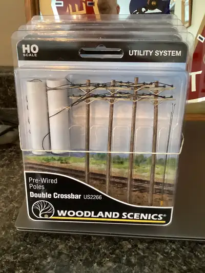 Woodland Scenic Pre-wired Double crossbar Pole sets, View more