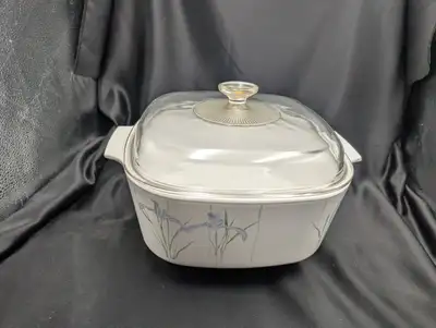 Vintage CorningWare Shadow Iris 5L Casserole Dish with Pyrex Lid, View more