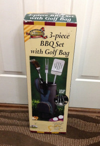 3 Piece BBQ Tool Set with Golf Bag Case ~ New In Box