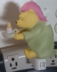 Disney Winnie The Pooh Holding Candle Porcelain Night Light