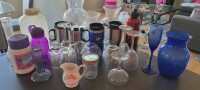 Assorted glasses, vases , etc