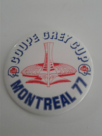 Vintage 1977 CFL Montreal Grey Cup Pinback Pin