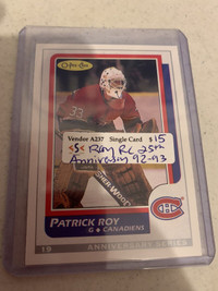 Patrick Roy 1992-93 OPC 86-87 RC Tribute Card Showcase 319