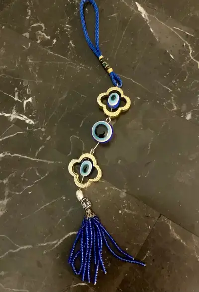 New blue Evil Eye hanging ornament, View more