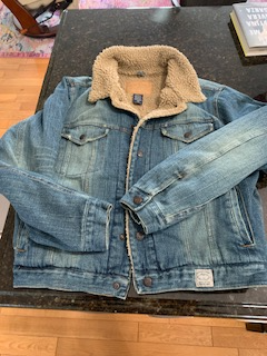 Sherpa lined Men's denim jacket, View more