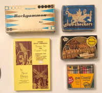 1960-1970: 5 Vintage Mid-Century Games, Puzzles, Arts & Crafts.