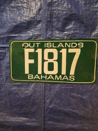 Antique license plate Bahamas