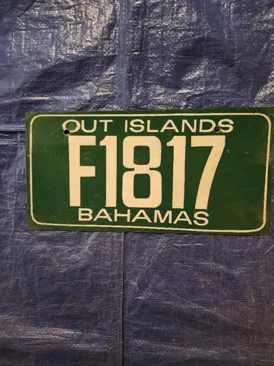 Bahamas license plate circa 1974. Price $50.00 Cash