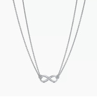 Authentic TIFFANY & Co. Infinity Pendant Double Chain Necklace