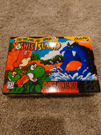 SNES super Mario world 2 yoshis island new box only reprint