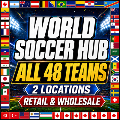 WORLD SOCCER -RETAIL & WHOLESALE - ALL 48 TEAMS - FLAGS & MORE, View more