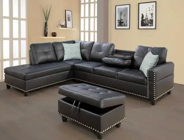 New Faux Leather Sectional628543943805461217
