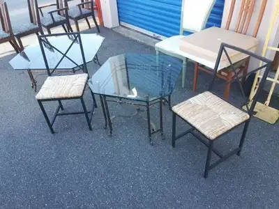 2 WOVEN CHAIRS ON METAL FRAMES., View more