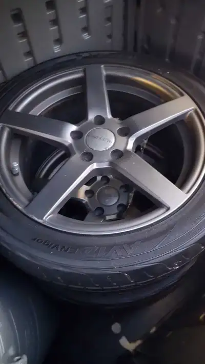 GunMetal Gray, .. selling a set of Ruffino 17-inch alloy rims that are in like-new condition, perfec...