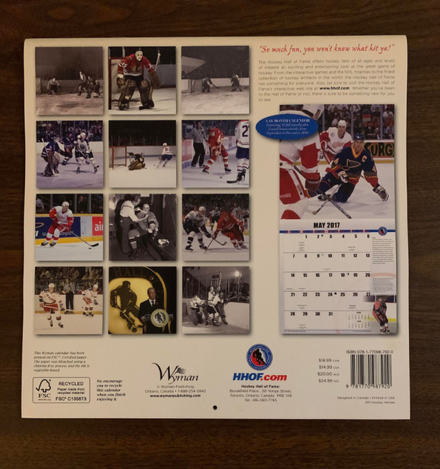 Collector 2016 Hockey Hall of Fame Induction Calendar in Arts & Collectibles in Oshawa / Durham Region - Image 2