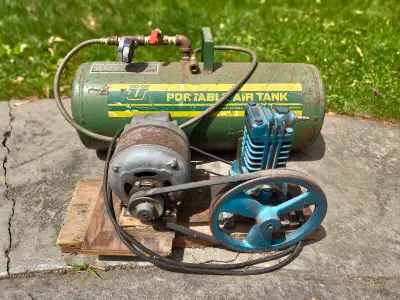 Old timey home made air compressor