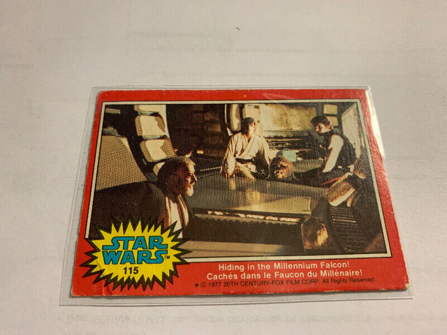 Star Wars 1977 OPC Trading Card #115 / Millenium Falcon CANADA dans Art et objets de collection  à Longueuil/Rive Sud