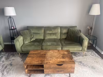 Description Get comfortable with a modern aesthetic when you add the Macleary sofa to your home or o...
