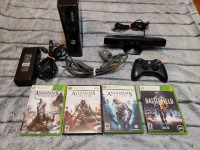 X Box 360 Lot with 4 Games, system, controller & kinect! $90.