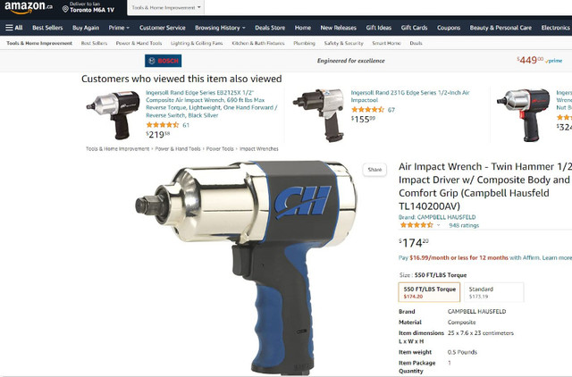 (NEW) Air Impact Driver Wrench Twin Hammer 1/2" (TL140200AV) in Power Tools in City of Toronto - Image 4