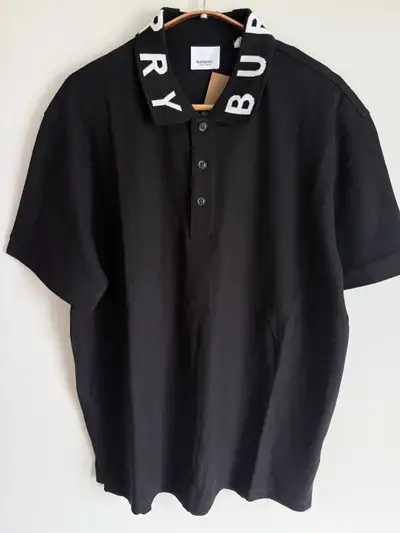 Burberry Men’s Black Polo Shirt Logo Collar Short Sleeve , View more