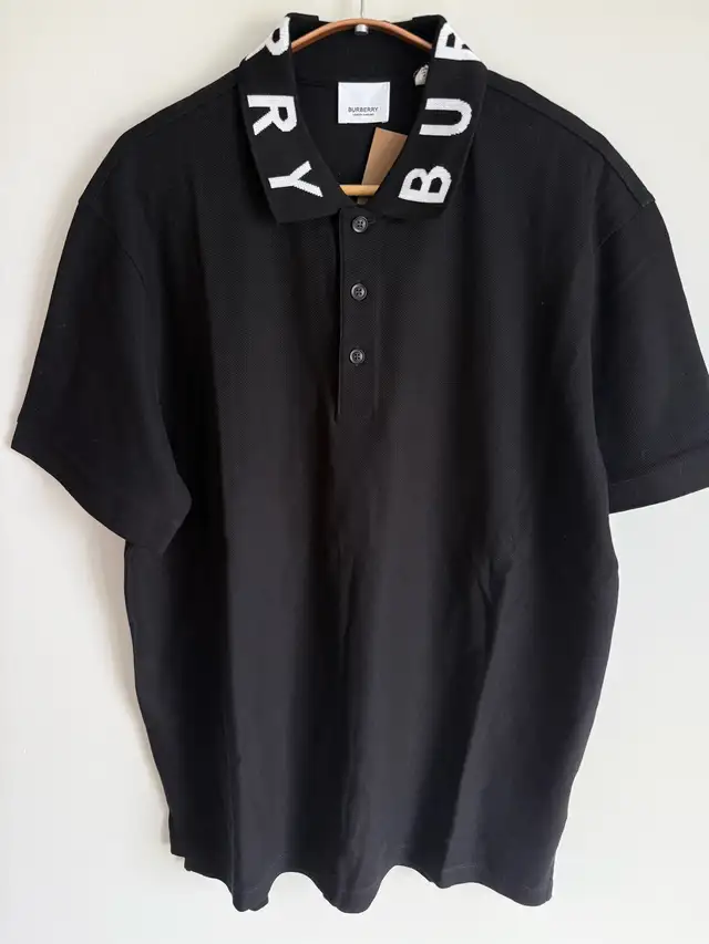 Burberry Men’s Black Polo Shirt Logo Collar Short Sleeve  in Men's in Markham / York Region - Image 2