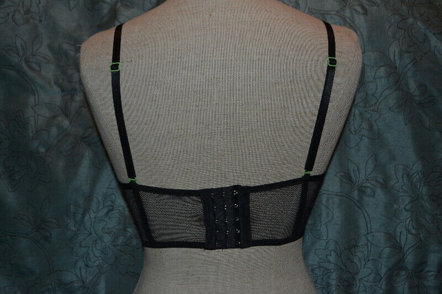 Neon Pink & Neon Green Bustier with Black Mesh Rave Crop Top in Women's - Tops & Outerwear in Ottawa - Image 3