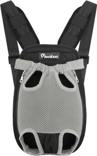 NEW Large Grey Pawaboo Pet Carrier Backpack, Adjustable