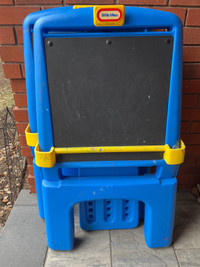 Child painted easel and chalk board