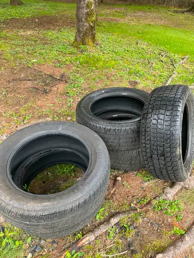 4 tires 50% no plugs or patches. 1 brand new