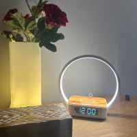 LED Desk Lamp with Alarm Clock& Touch Control 3 Light Hues