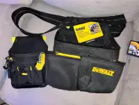 This DeWALT 6 pocket framers bag with a clip on electricians bag