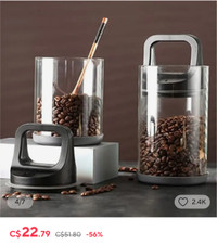 Brand new unopened vacuum sealed coffee bean preservation jar