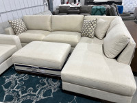 Fabric Sectional with Storage Ottoman - New