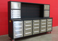 Stainless Workbench Garage Cabinet 10FT (30Drawers & 2Cabinets)