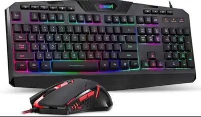 red dragon gaming mouse and keyboard (wired), View more